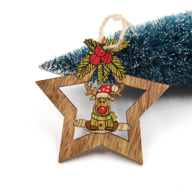 Babble Wrap Timber Twinkle Star Ornaments- Set of 4