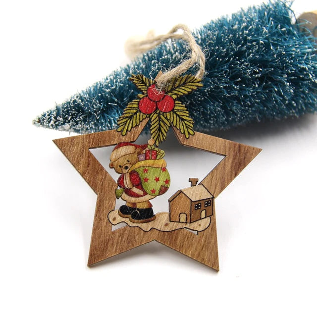 Babble Wrap Timber Twinkle Star Ornaments- Set of 4