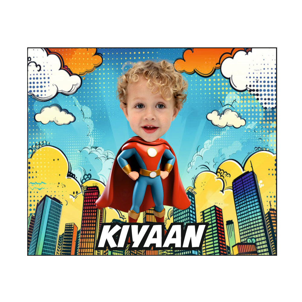 Birth Statistics Frame - Skyline Superhero
