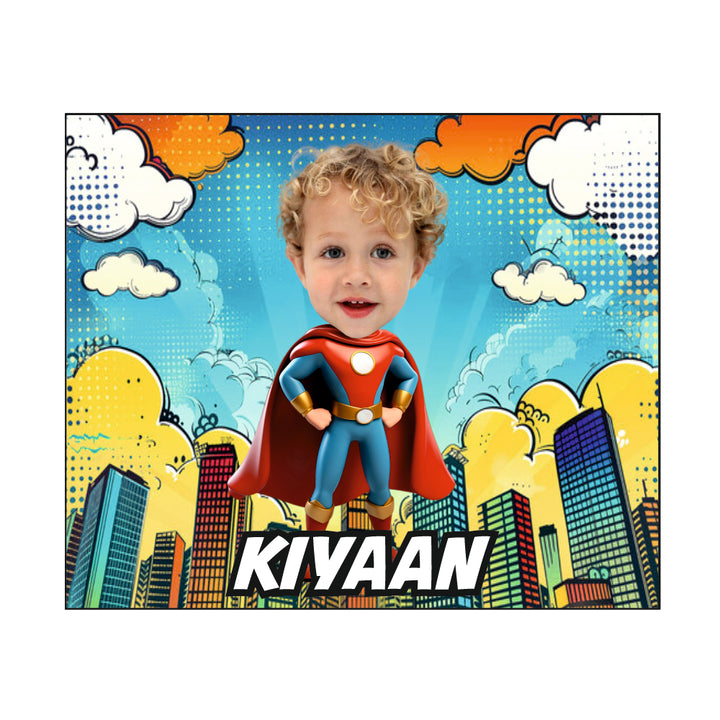 Birth Statistics Frame - Skyline Superhero