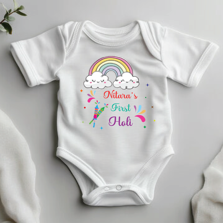 My First Holi Romper - Colors of the Rainbow