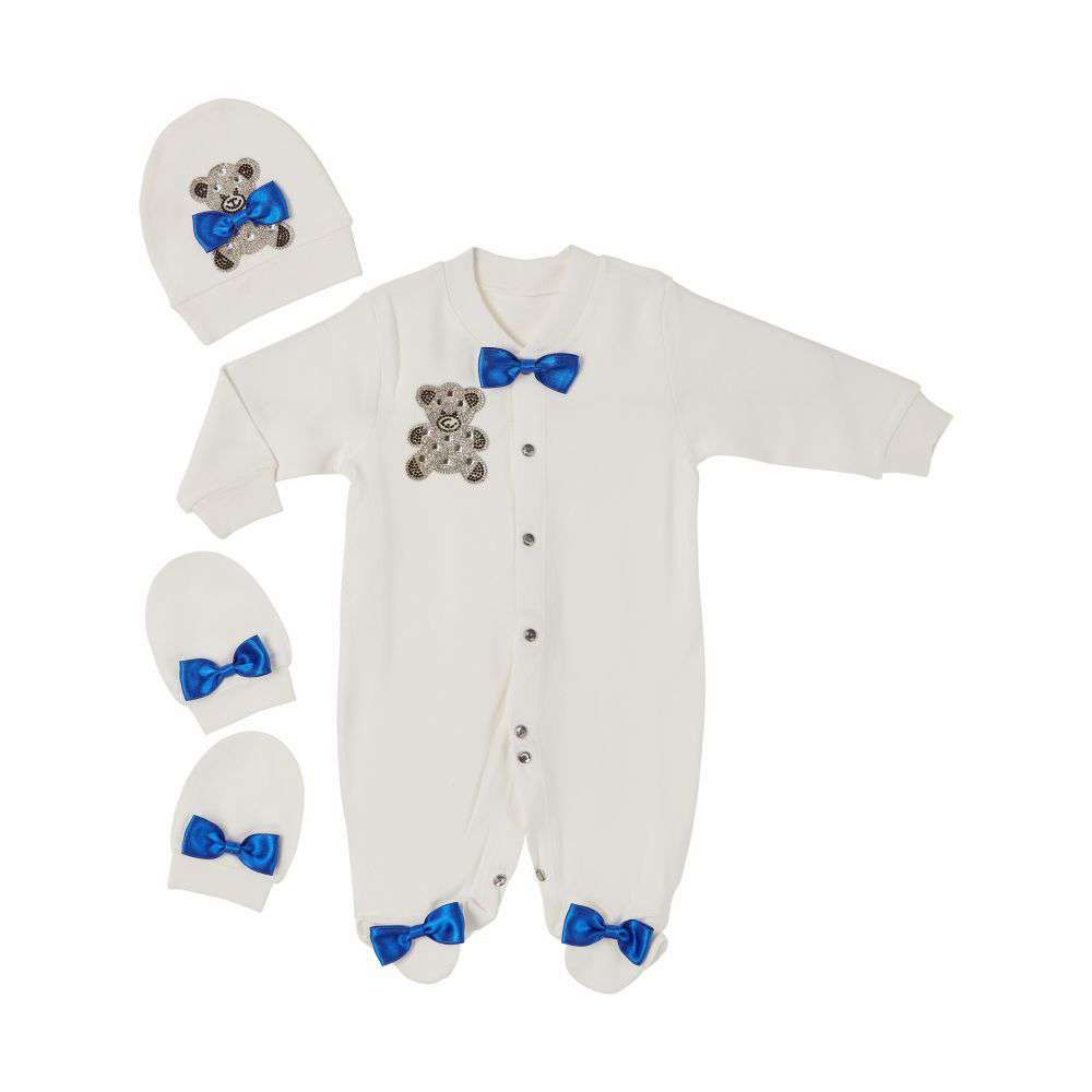 Peruvian Romper Set- Royal Blue Teddy