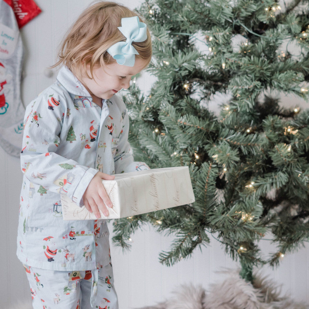 Santa's Workshop Pajama Set - Winter Blue