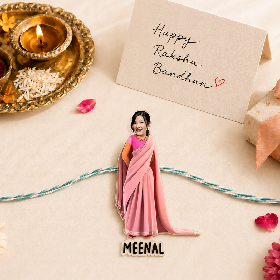 Babble Wrap Personalised Caricature Rakhi - Sister-in-Love Bond