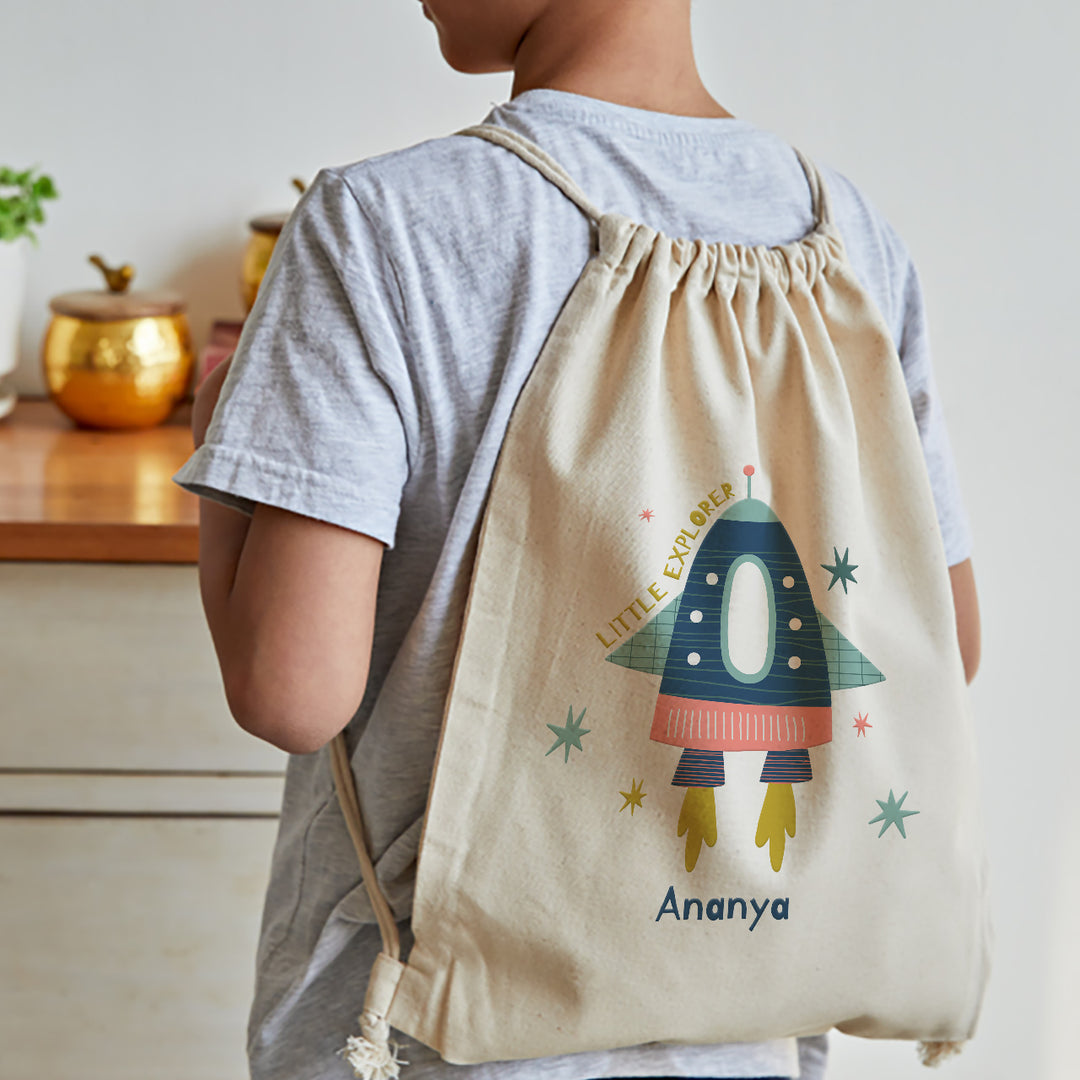 Personalised Drawstring Bag - Space Explorer