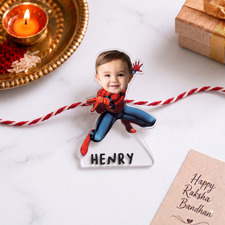 Babble Wrap Personalised Caricature Rakhi - Spider Man