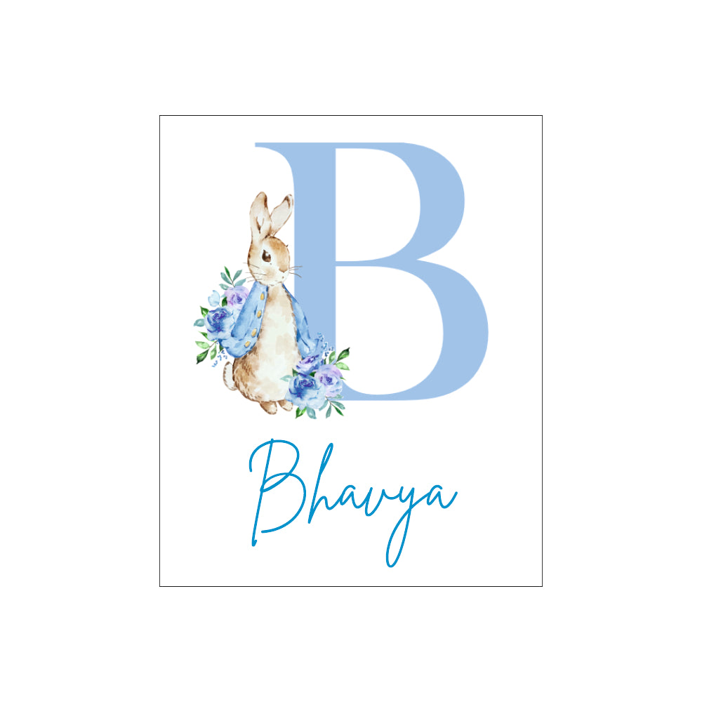 Birth Statistics Frame - Bunny Bloom Initial