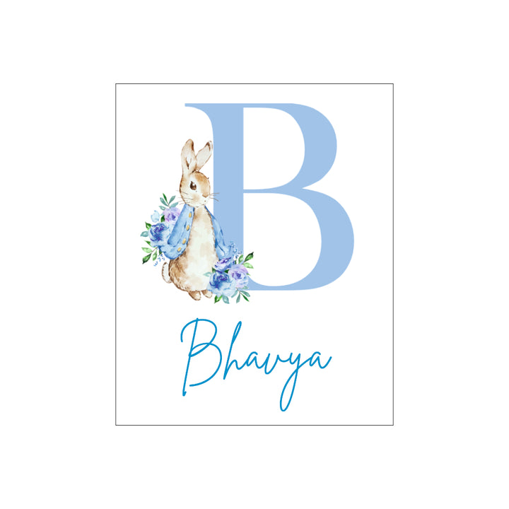 Birth Statistics Frame - Bunny Bloom Initial