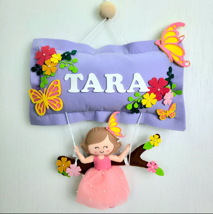Babble Wrap Butterfly Blossoms Name Hanging