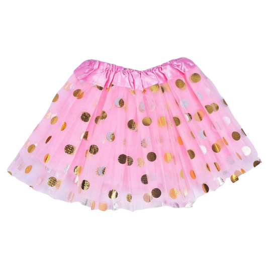 Tutu Skirt - Pink & Gold polka