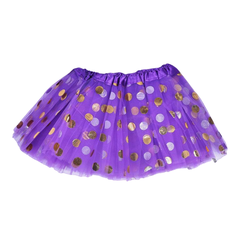 Tutu Skirt - Purple & Gold polka