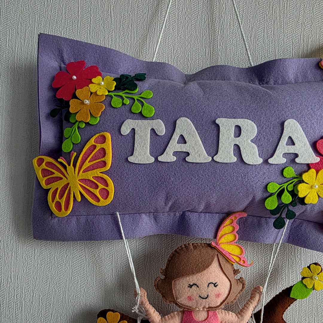 Babble Wrap Butterfly Blossoms Name Hanging