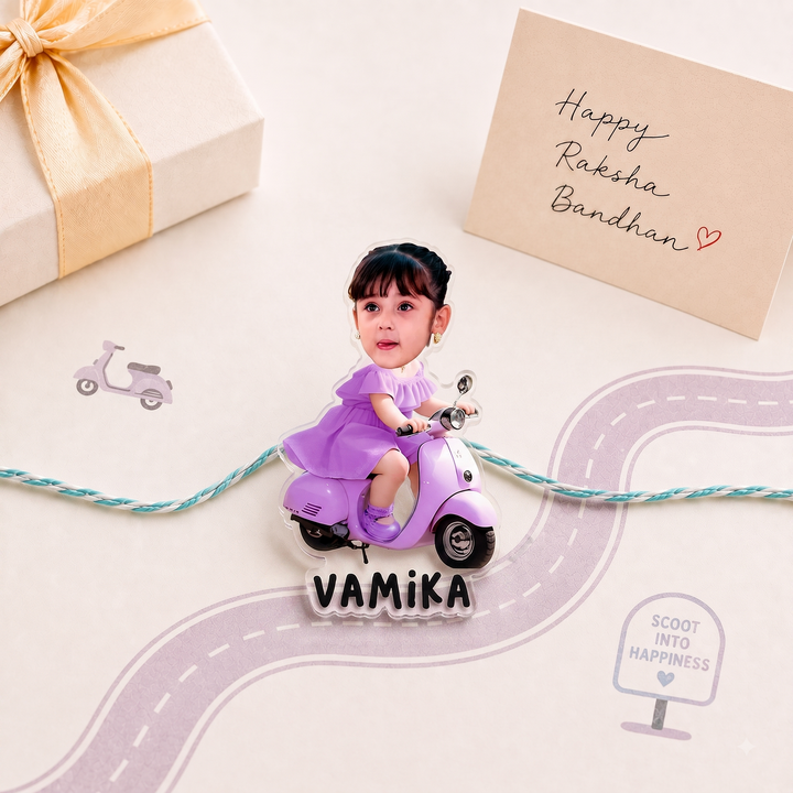 Babble Wrap Personalised Caricature Rakhi - Vroom