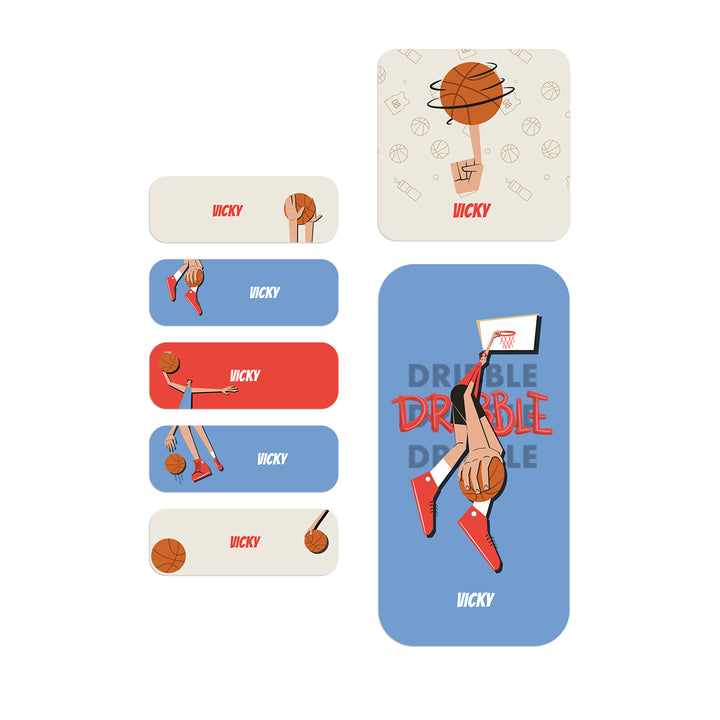 Name Labels / Gift Stickers - BasketBall Fever Boy