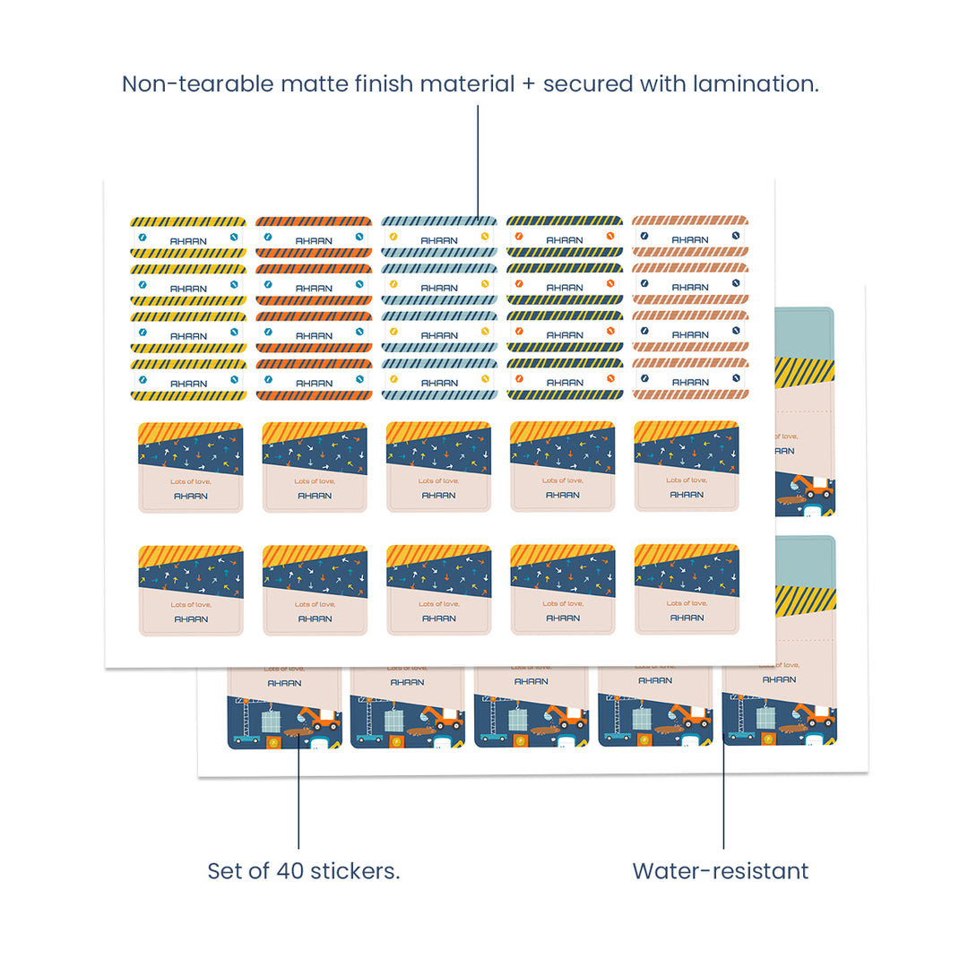 Name Labels / Gift Stickers - Construction