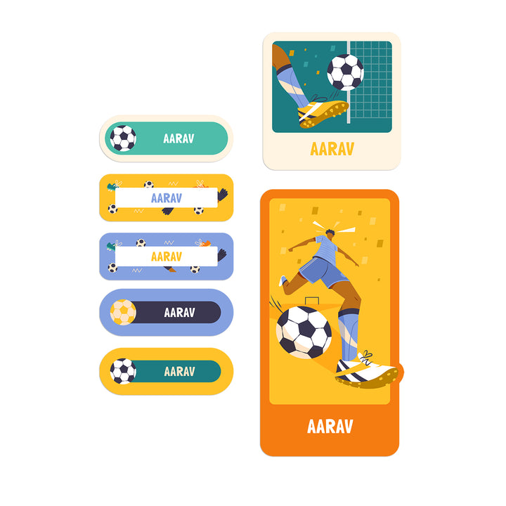 Name Labels / Gift Stickers - FootBall Goals Boy