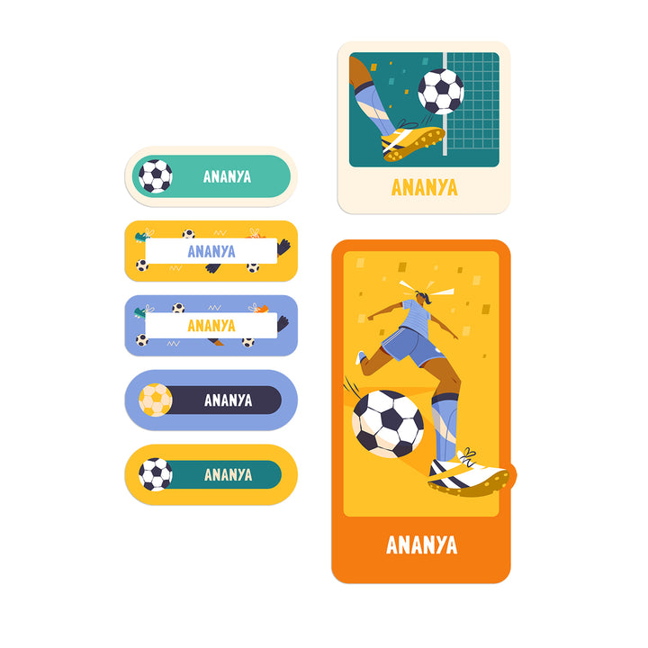 Name Labels / Gift Stickers - FootBall Goals Girl