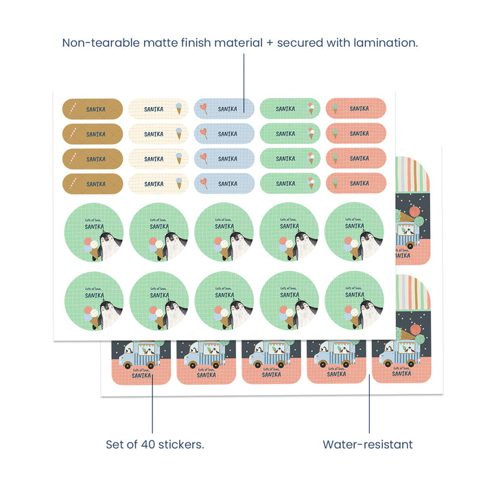 Name Labels / Gift Stickers - Ice Cream Fun