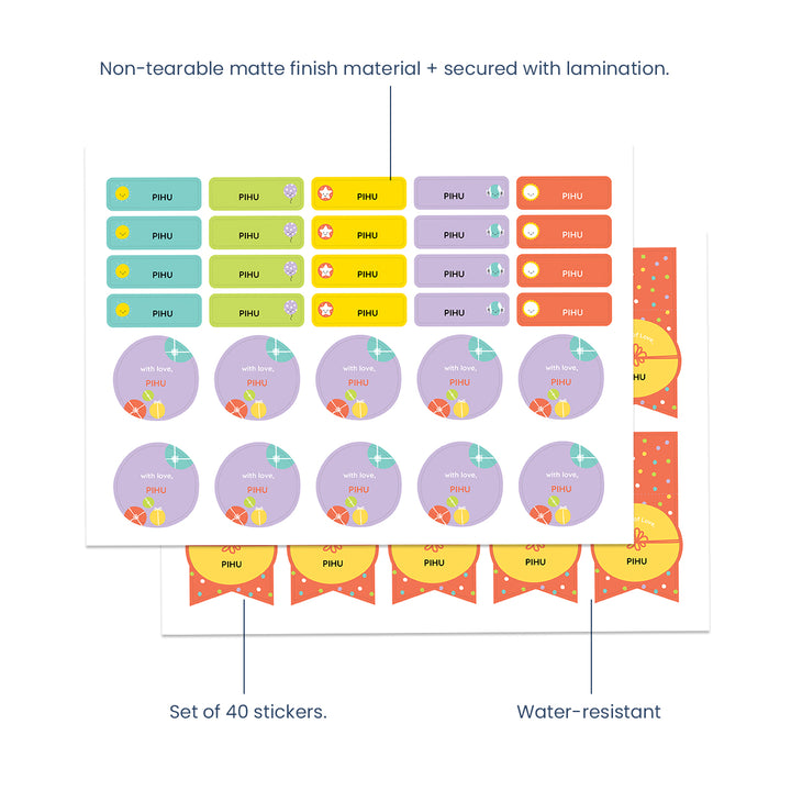 Name Labels / Gift Stickers - Coloured