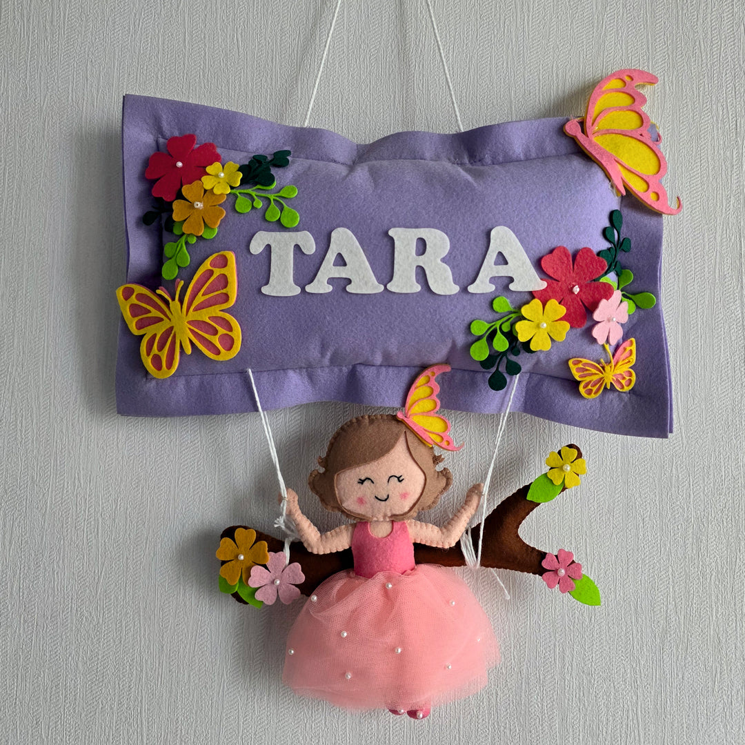 Babble Wrap Butterfly Blossoms Name Hanging