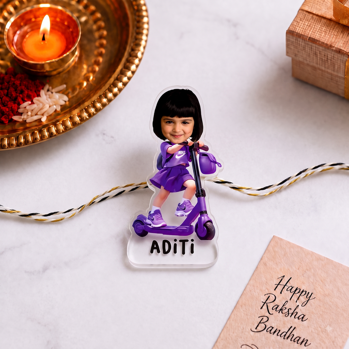 Babble Wrap Personalised Caricature Rakhi - Zippy