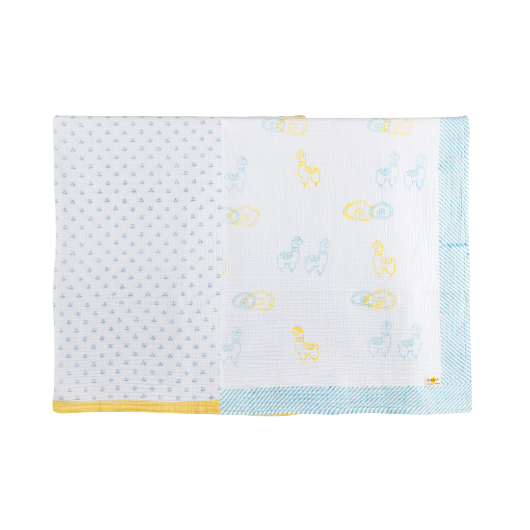 Organic Muslin Swaddle | Hand-Block Printed (Set of 2)