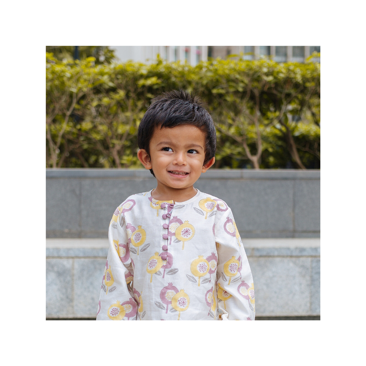 Chanderi Kurta Pyjama Set | Hand-Block Printed