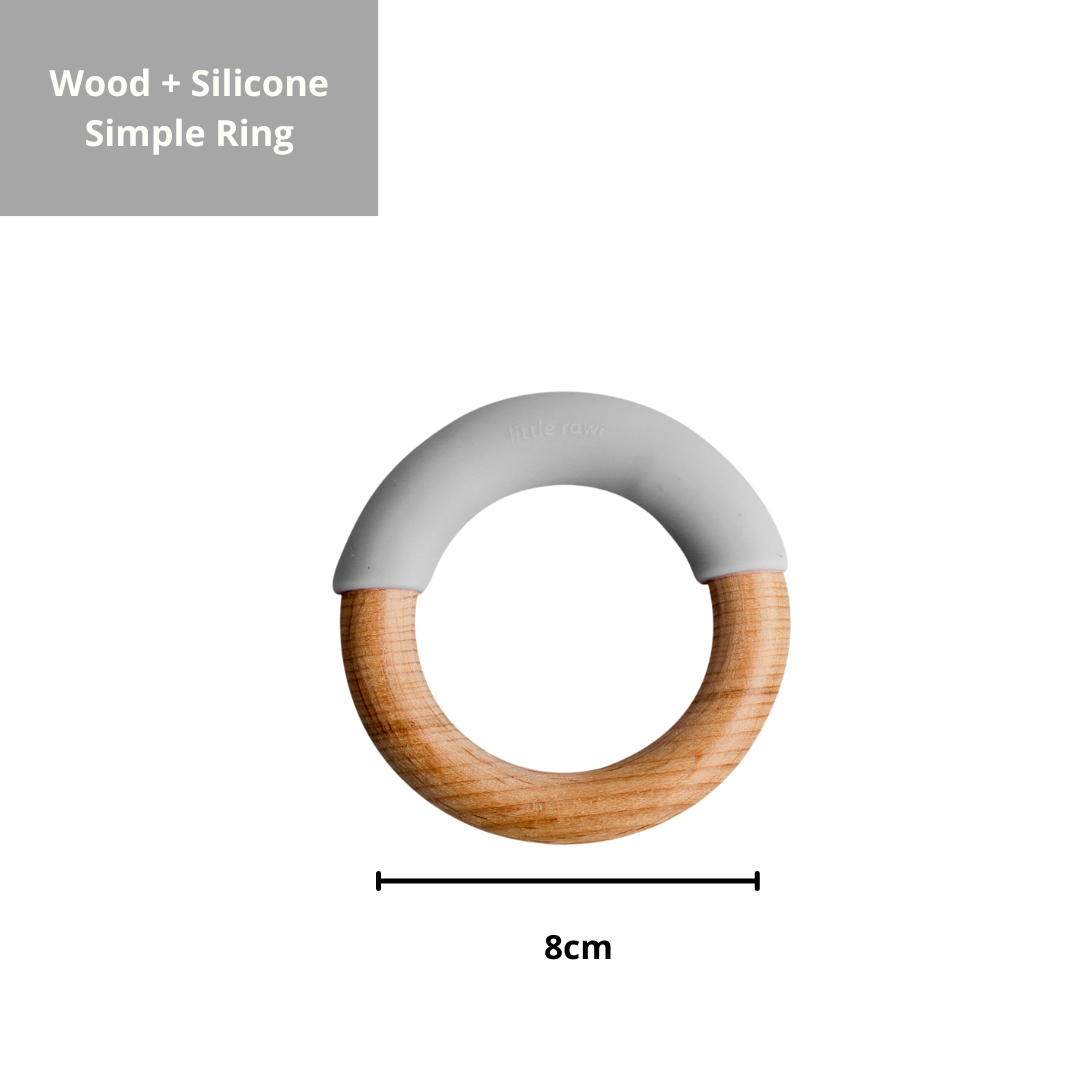 Little Rawr Wood + Silicone Simple Ring -  Grey - Sohii India