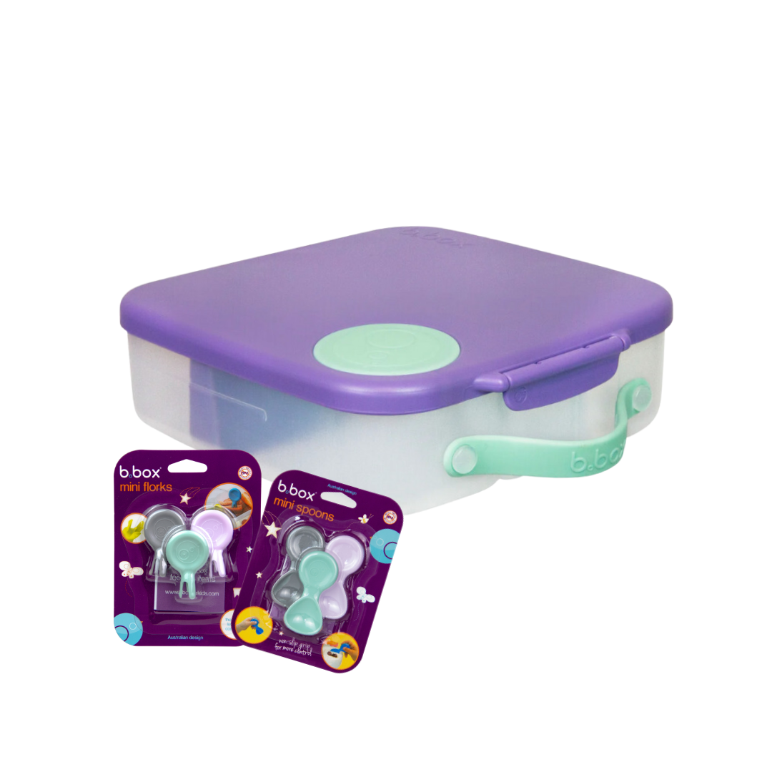 Kiddy Combo - Lunch Box, Mini Spoon & Mini Fork Lilac Pop Purple