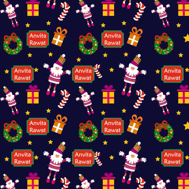 Personalised Gift Wrapping Paper - Santa And A Gift