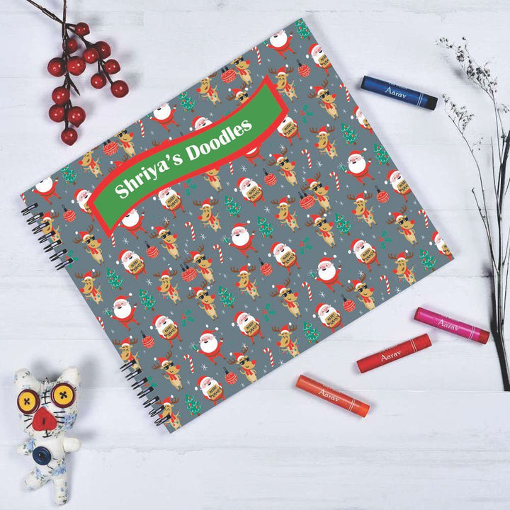 Christmas Doodle Book With Crayons - Merry Xmas!