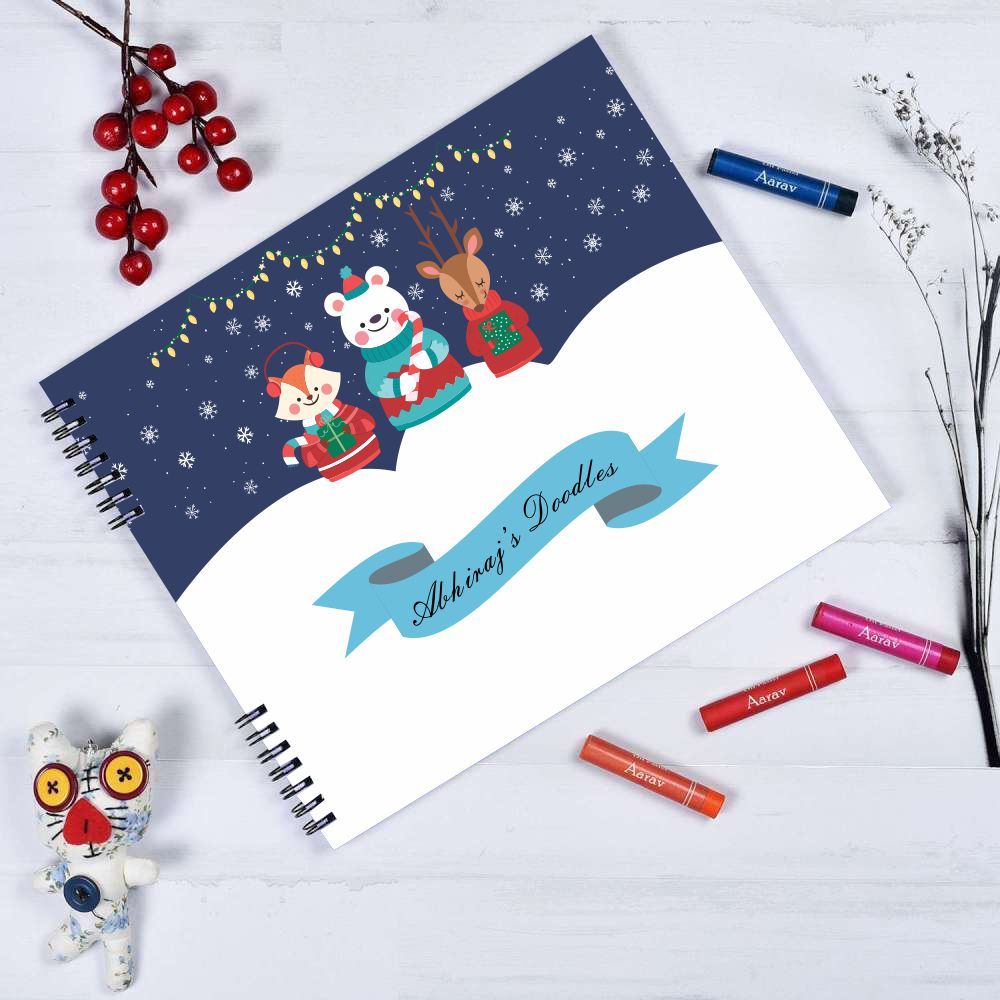 Christmas Doodle Book With Crayons - Polar Bear
