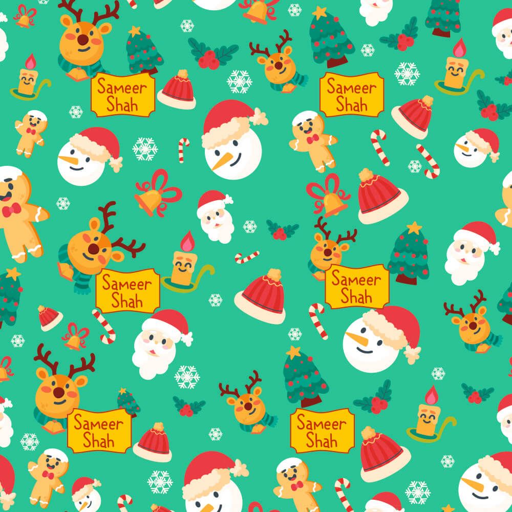 Personalised Gift Wrapping Paper - Gingerbread And Snowman By Babble Wrap