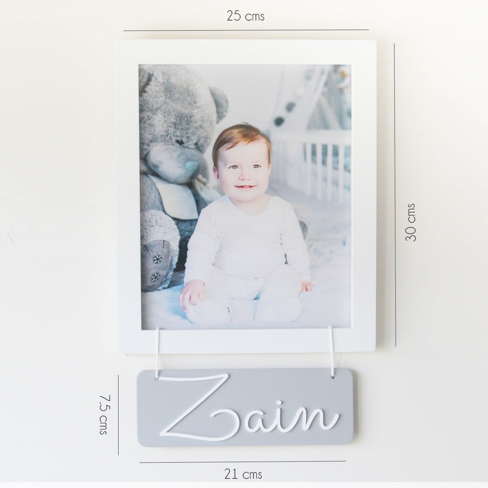 Personalized Name Frame - Grey