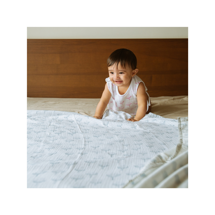 Organic Muslin Swaddle | Hand-Block Printed (Set of 3)