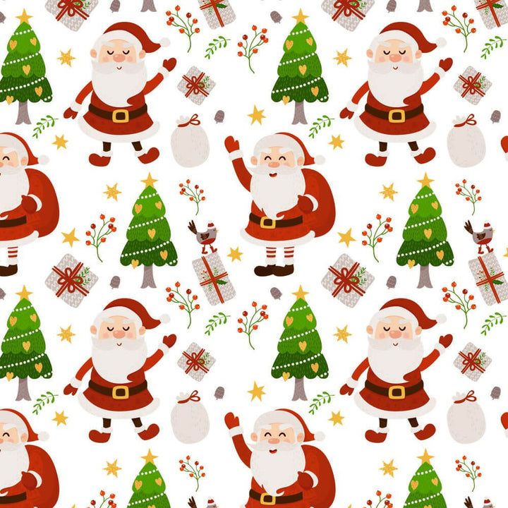 Personalised Gift Wrapping Paper - Santa And A Tree