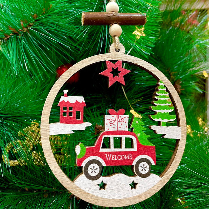 Wooden Christmas Transport Ornament- Car