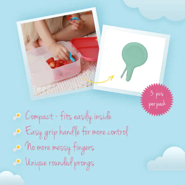 B.Box Kiddy Combo - Lunch Box, Mini Spoon & Mini Fork Emerald Green