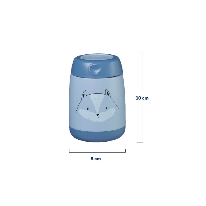 Insulated Mini Food Jar 210ml Friendly fox Blue