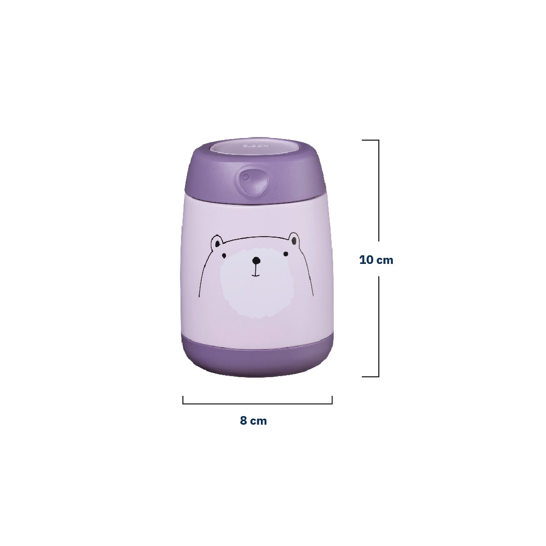 Insulated Mini Food Jar 210ml Bear Hugs Purple