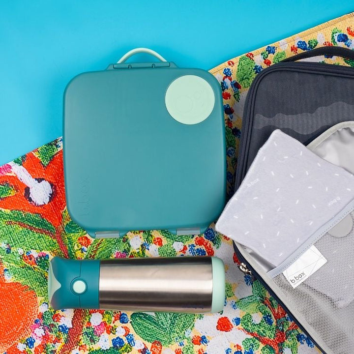 B.Box Kiddy Combo - Lunch Box, Mini Spoon & Mini Fork Emerald Green
