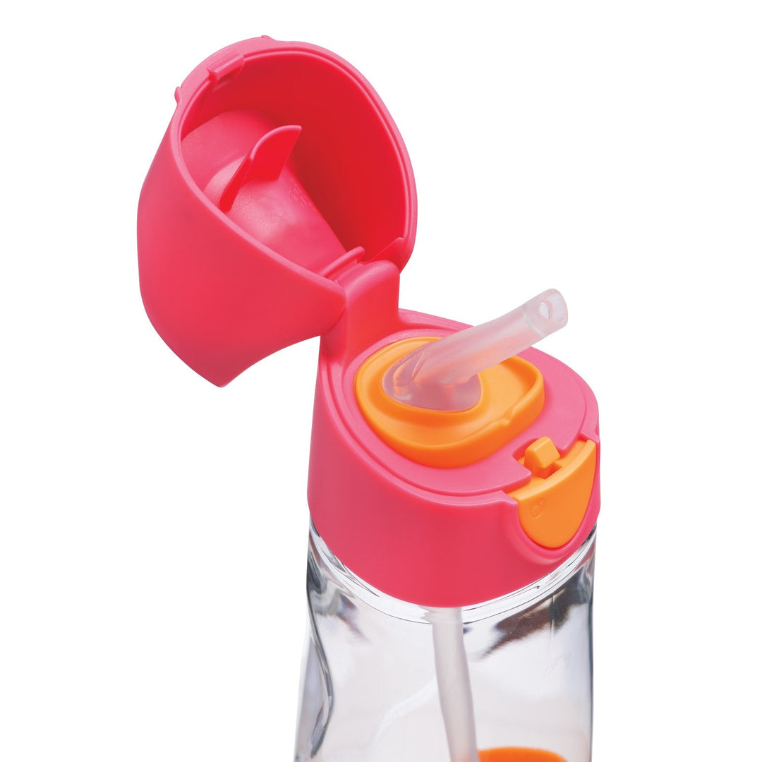 B.box Tritan Straw Drink bottle 450 ml- Strawberry Shake Pink Orange - Sohii India