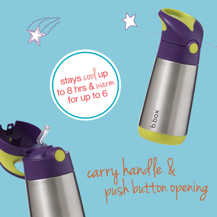 B.Box Golden Ager Combo - Insulated Straw Sipper 500ml & Mini LunchBox Emerald Green
