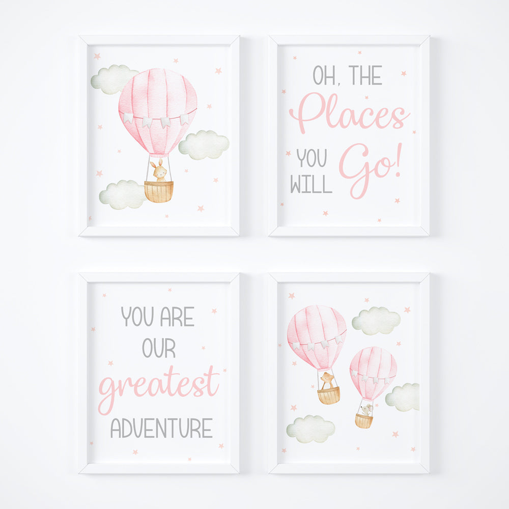 Oh, the places you will go - Frame Set - Pink