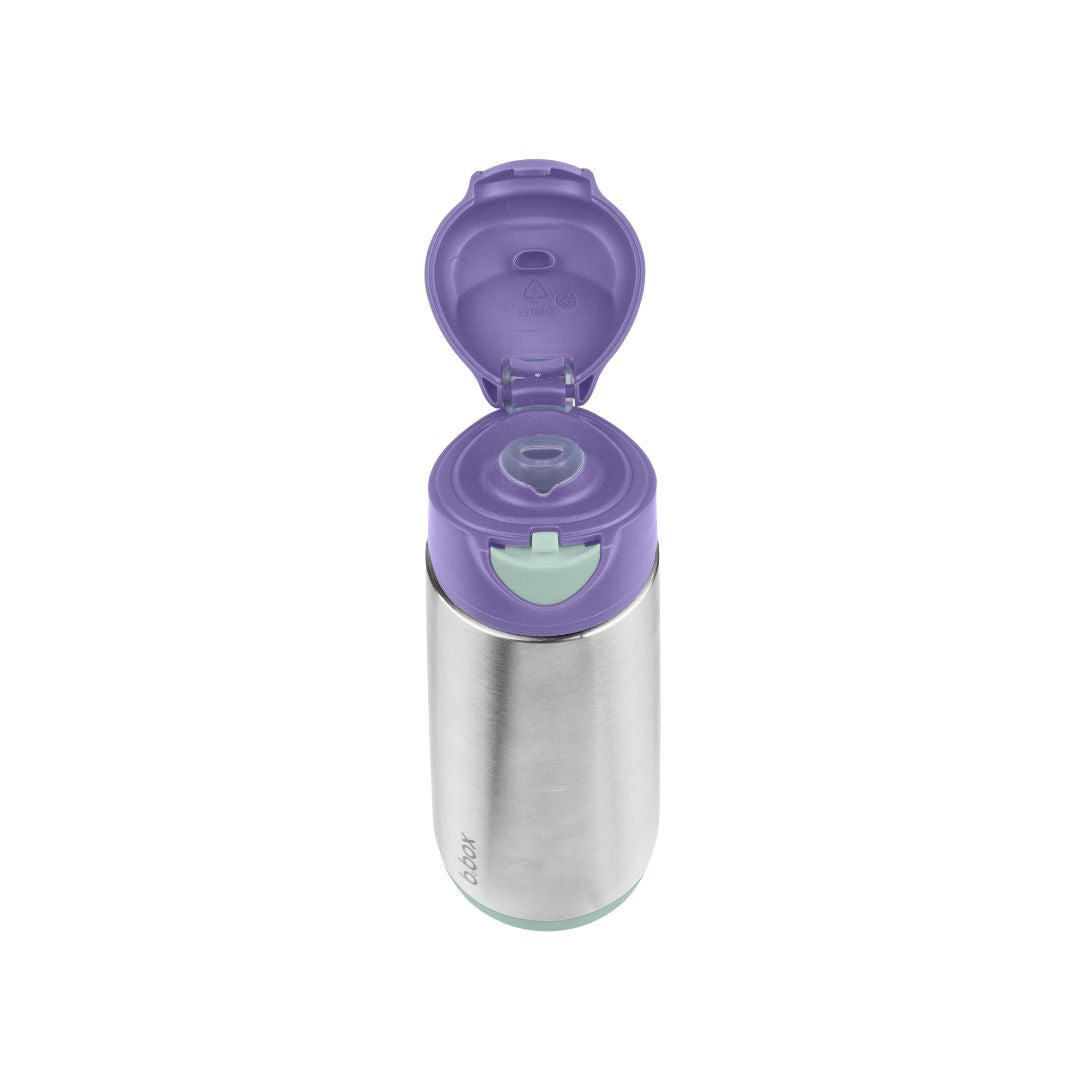 B.Box Insulated Sport Spout Drink Water Bottle 500ml Lilac Pop Purple