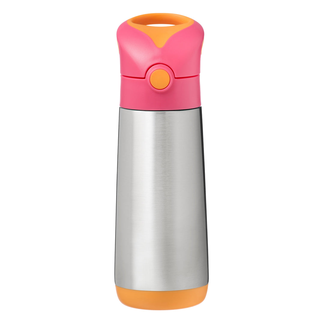 b.box Insulated Straw Sipper Drink Water Bottle 500ml Strawberry Shake PInk Orange - Sohii India