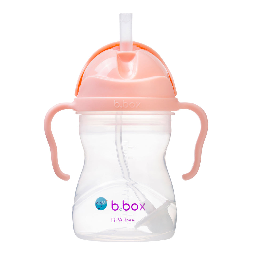 B.box Weighted Straw Sippy Cup 240ml- Tutti Fruiti Light Pink - Sohii India