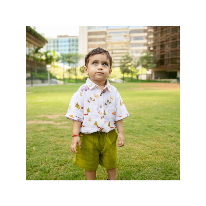 Organic Muslin Shirt & Shorts Set