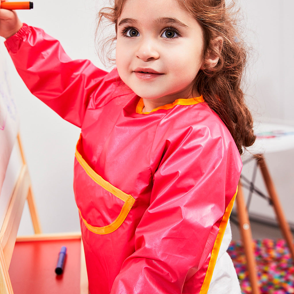 B.Box Smock Bib + Training Cup 240ml +  Silicone Suction Feeding Bowl Set with Spoon Strawberry Shake Pink Orange