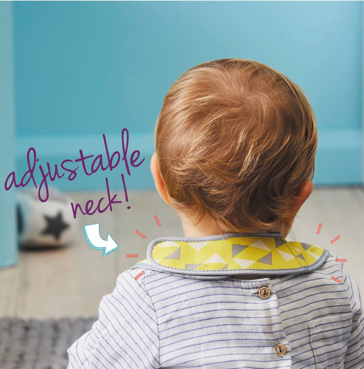 B.Box Rug Rat Combo- Travel Bib & Silicone Fresh Food Feeder Yellow Grey